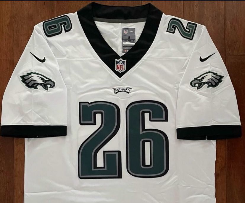 White Philadelphia Eagles Saquon Barkley jersey