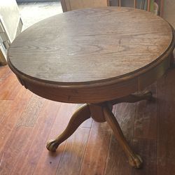 Vintage oak claw foot coffee table