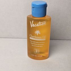 Chardonnay Oil SPF 30 Sunscreen - Blue Cap, Orange Bottle 1 FL OZ Travel Size