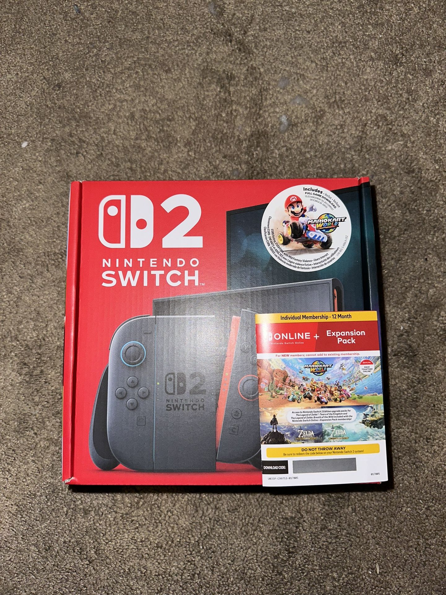 Nintendo Switch 2 Mario Kart Bundle + 12mo Online Membership & Expansion Pack