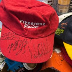 Firestone racing hat signed