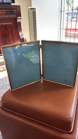 Mid Century bifold frame gold tone and brass