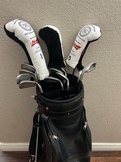 PING Eye 2 Left Handed Golf Club Set White Dot Irons 3-9 W S L Woods, Putter and Bag