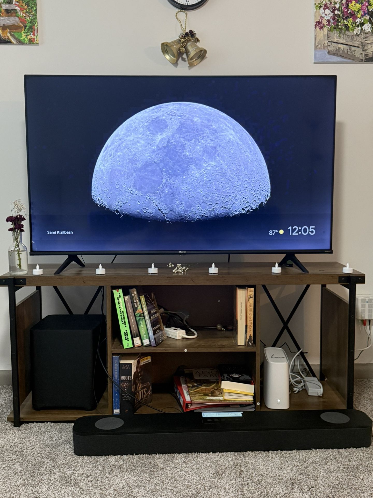 TV Stand With Storage shelves Up to 65” - Pickup Only