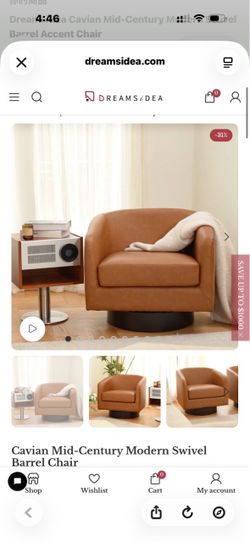 Cavian Mid-Century Modern Swivel Barrel Chair