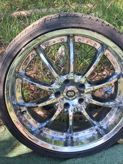 4 Enkei Kapone 20 inch chrome rims with tires