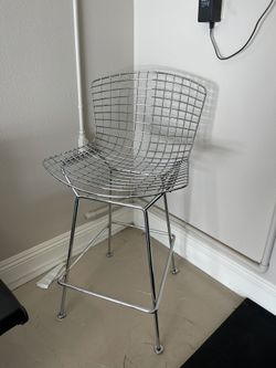 Knoll Bertoia Stool Counter Height Bar Stool - Chrome 