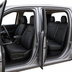 Nappa Leather 5 Seats Seat Cover for Chevy Colorado/GMC Canyon 2015-2026 Waterproof, UV Resistant, Foam Padded, Full Front & Back Set, Custom Fit for 