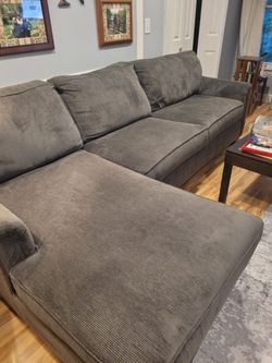 Gray Fabric Sectional Sofa with Chaise