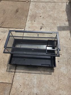 Glass terrarium with mesh top and built in access door
