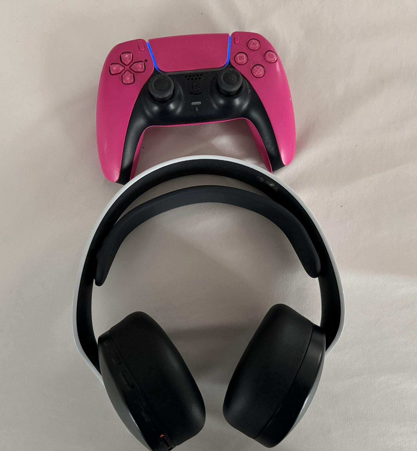 PS5 headphones and controller