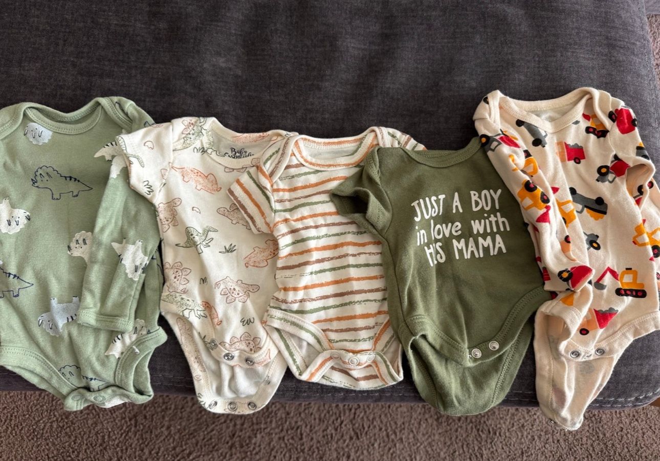 Carters Newborn Long & Short Sleeve Onesie Bundle USED ONCE (My baby grew fast!)