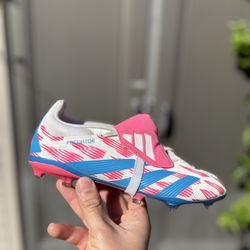 Adidas Predator Elite Pink Blue Soccer Cleats Size 3Y IH5655 Fold Over