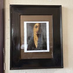 Signed Mexican Popotillo Straw Art Veiled Woman Portrait – Allure
