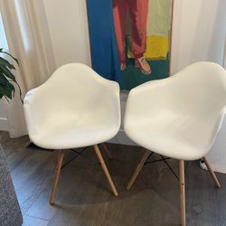 Modern White Dining Chairs, 4 Are Available