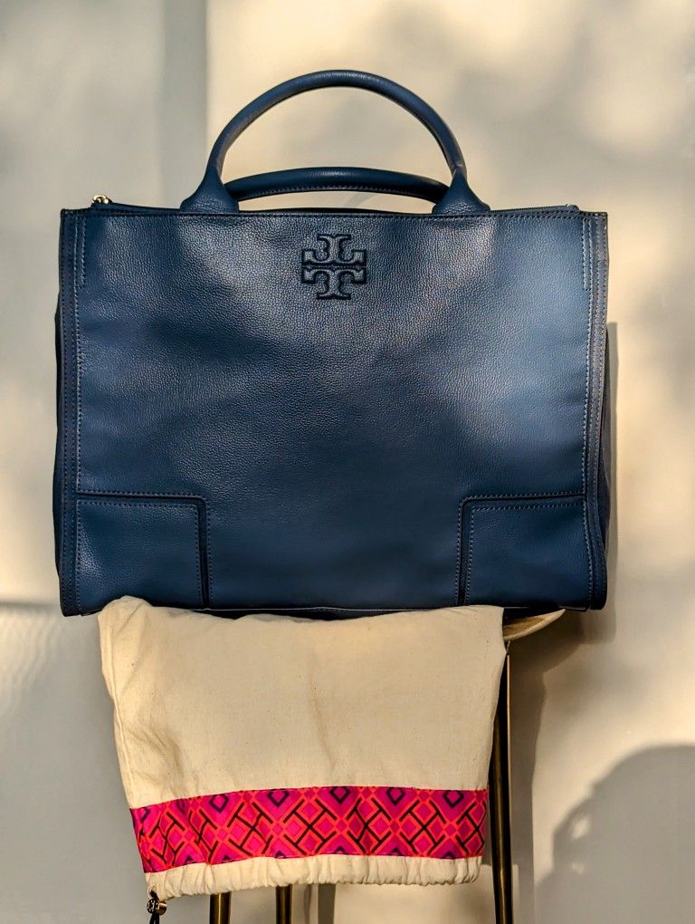 Tory Burch Navy Blue Tote Bag