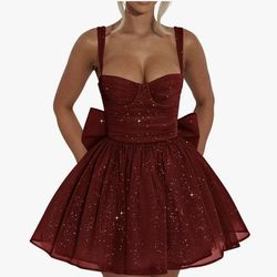 Burgundy Party Dress