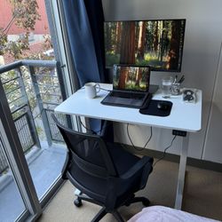 Electric Standing Desk & Chair $100