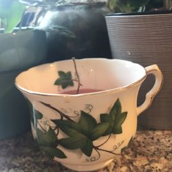 Antique Teacup Natural Soy Wax Candle - Organic Rose Vanilla