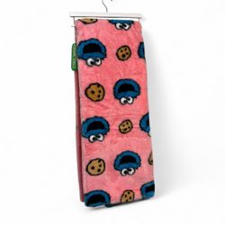 Sesame Street Cookie Monster Pink Soft Faux Fur Throw Blanket 50x70