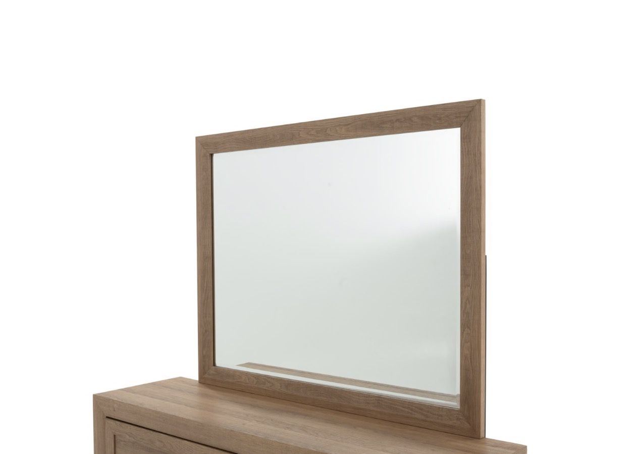 Light Brown Framed Mirror
