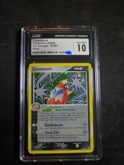2005 Pokemon EX Deoxys Crawdaunt Holo 6 CGC (10) Very LOW POP AND SALES