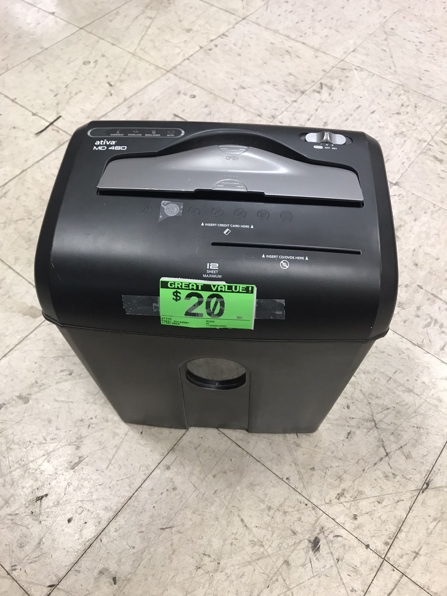 Ativa Paper Shredder for Sale in Tampa, FL OfferUp
