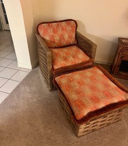 Vintage Ottoman And Chair 