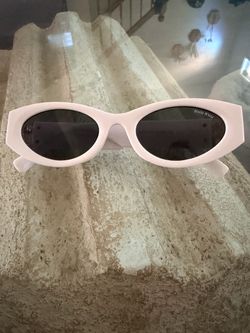 Miu Miu White Oval Sunglasses