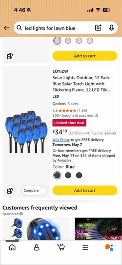 Blue solar lights, slightly used. So cute!