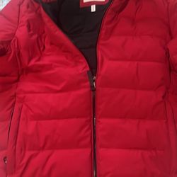 Red Calvin Klein Puffer Jacket