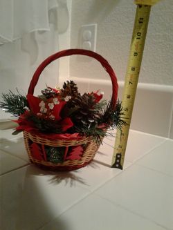 Artificial flowers in basket, Great for the Holidays . Asking $10