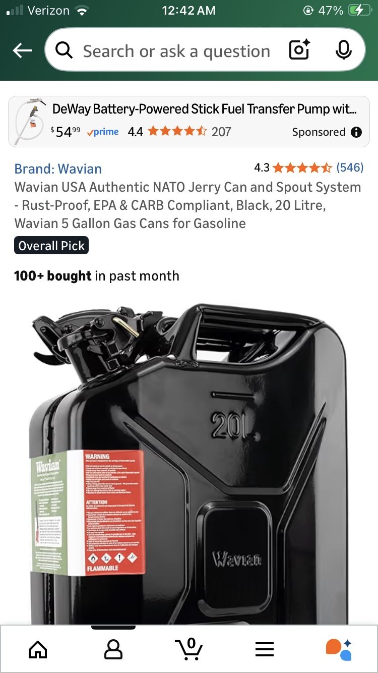 Wavian 5 Gallon Jerry Can (Army Green Color)