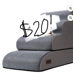 aodisman Dog Stairs And Ramp For Bed, 4-Step Dog Steps For Small Dogs And Cats,Non-Slip Pet Stairs Suitable High Bed Climbing