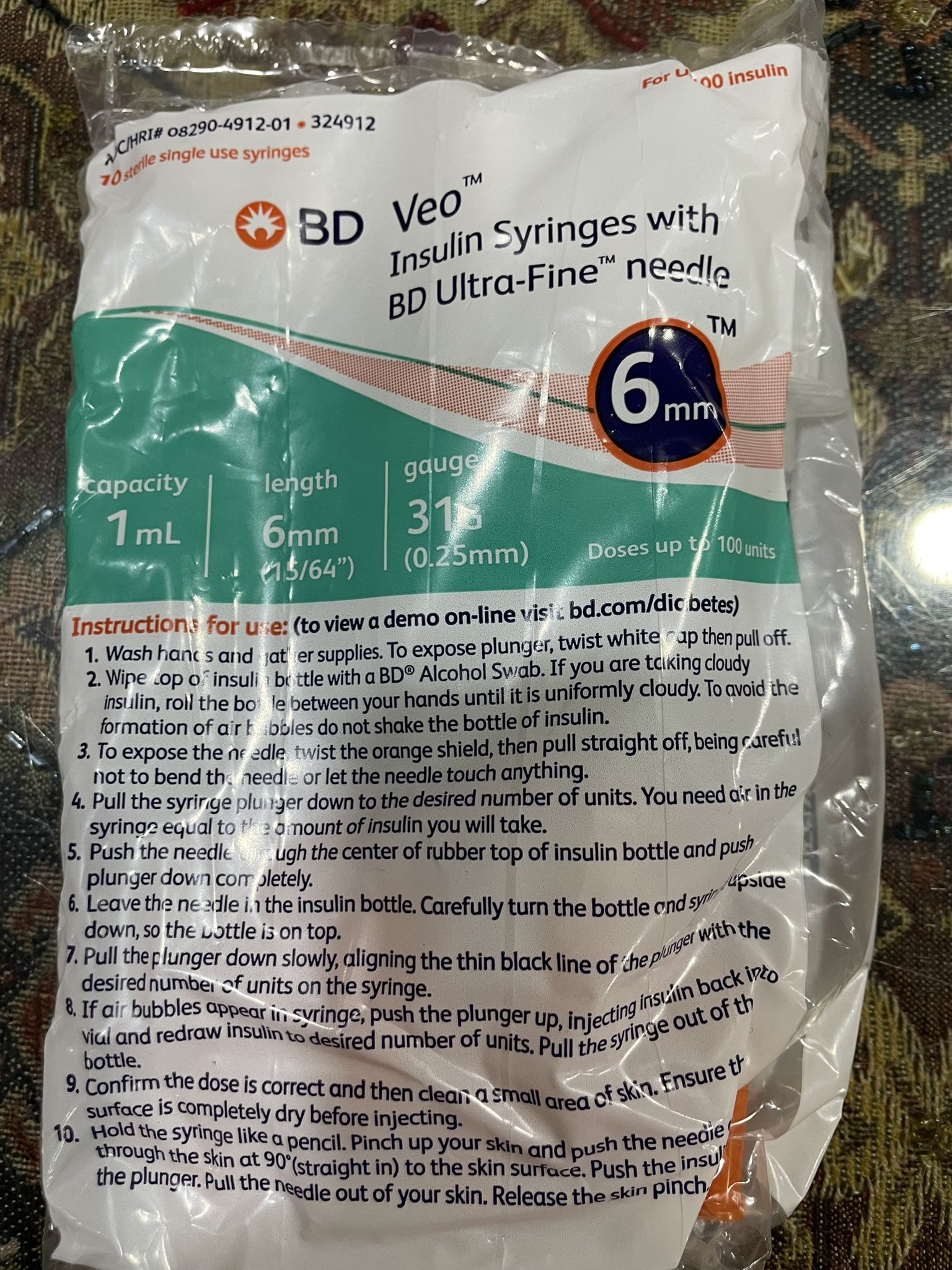 Pack With 10 Syringes $10