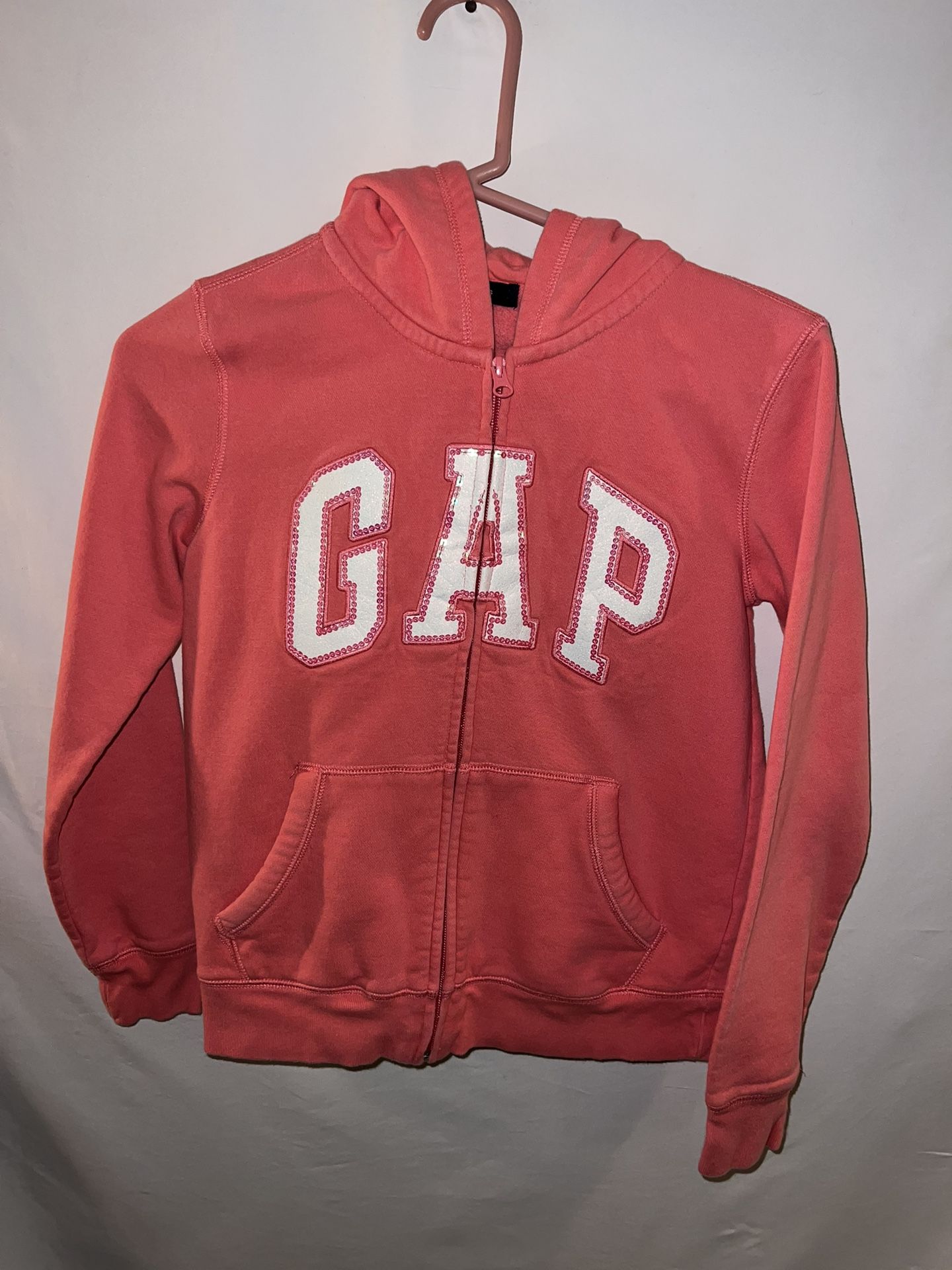 Kids girls size 12 Gap pinkish full zip hoodie sweat jacket