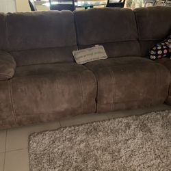 Sectional Brown Recliner Couch