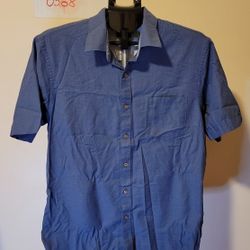 Van Heusen Men's Blue Shirt - Size L (0368)