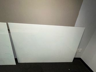 $50/ EACH —3White glass board 6ft in width  and 4ft in height