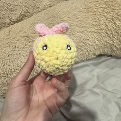 Pink And Yellow Birthday cake Crochet Bee Plush