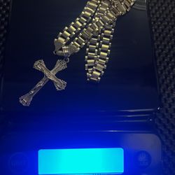 10k Gold Rolex Chain With 14k Pendant 37.4g 