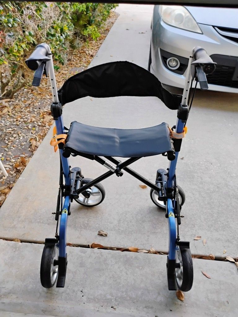 Adult Move-X Four Wheel Walker w/Convenient Detachable Storage Bag