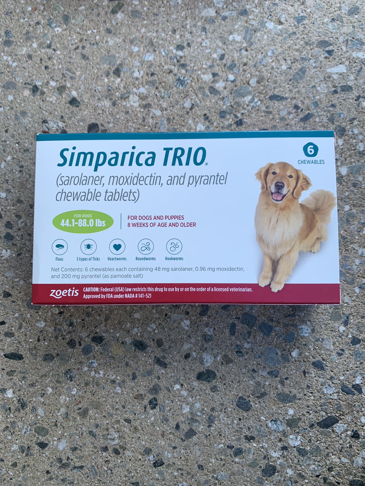 Dog Simparica TRIO 44-88 Lbs 