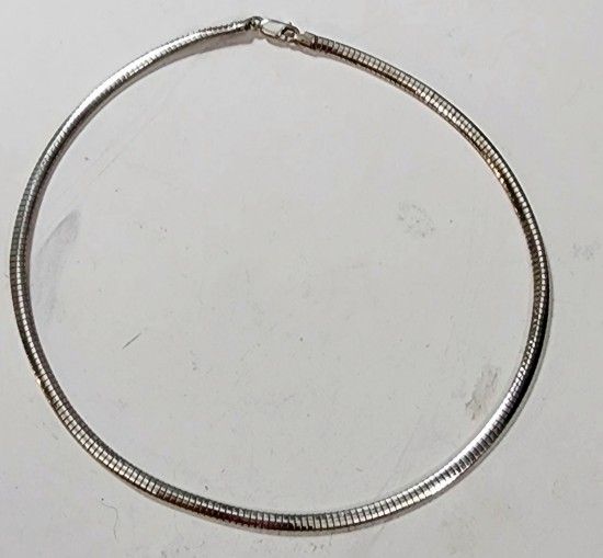 Vintage Milor 925 Italy 16" 4mm Omega Chain Total Weight 16 Grams