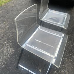 Acrylic Barstools set of 2 Bar stools Counter height 16 3/4 W x 18 D x 33 H  Seat @24