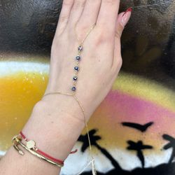 14kr Evil Eye Bracelet 