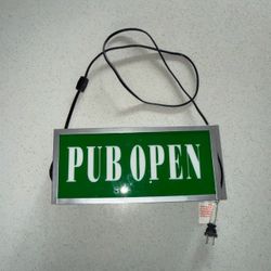 Vintage Lighted PUB OPEN/CLOSED Bar Sign Dual Sided Cash Register Topper Lamp