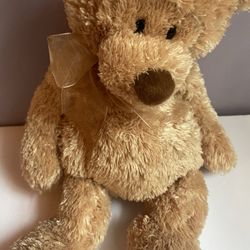 Gund BARNABUS BROWN TEDDY BEAR GOLD Big Plush 15 ” NO BOW Floppy Stuffed Animal