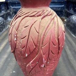 19” Tall Plaster/Chalk Flower Vase