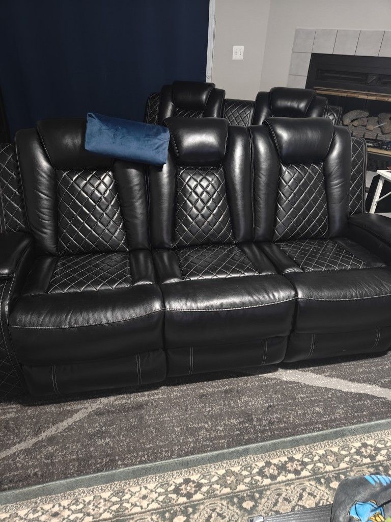 Recliner Sofa & Coffee Table